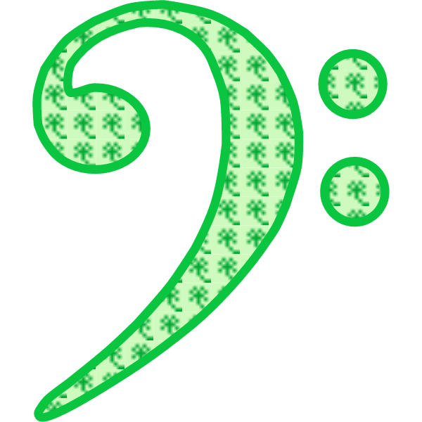Clef F with green pattern